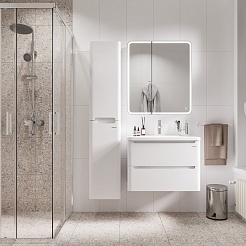 Grossman Тумба с раковиной Адель 70 подвесная белая – фотография-3